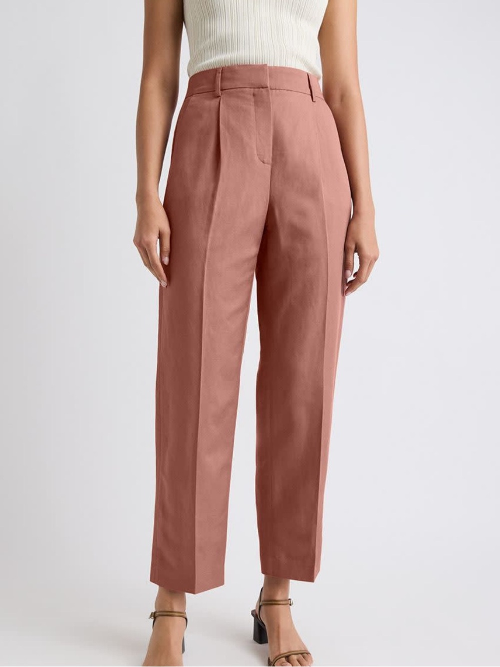 RW&CO High-Rise Tailored Ankle Pants in Russett